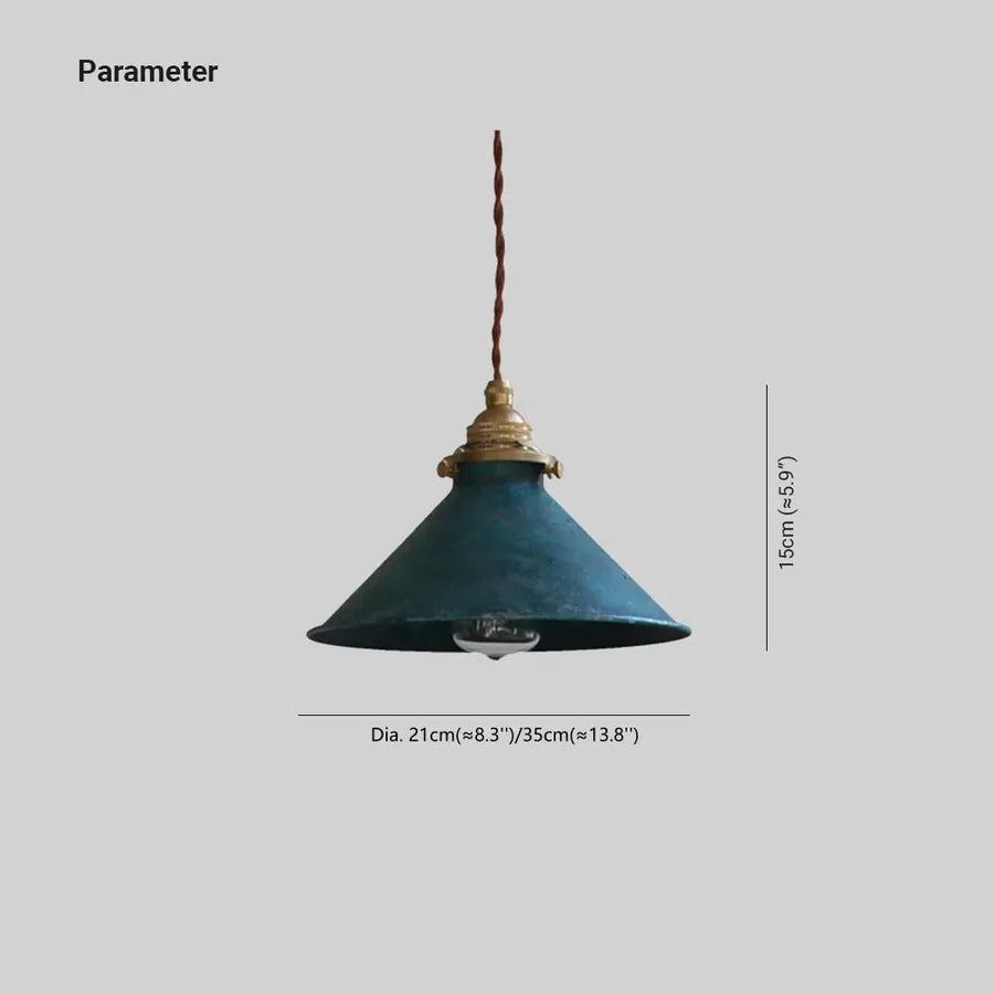 Lampa Wisząca Vintage Rustykalny Styl z Metalowym Kloszem Stożkowym