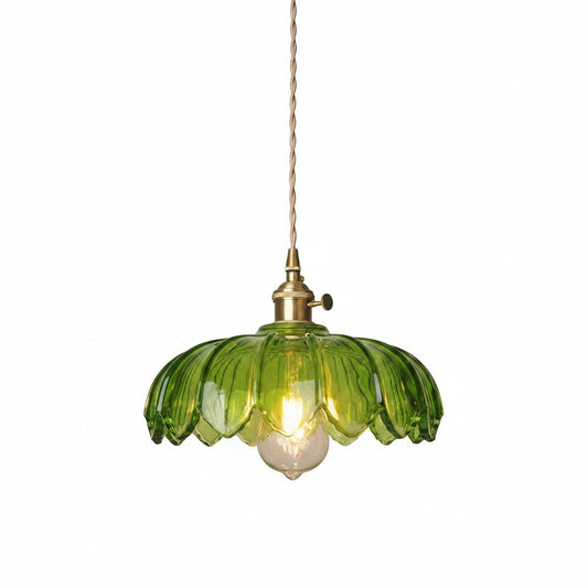 Lampa Wisząca Vintage z Kloszem w Kształcie Kwiatu