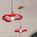 Lampa Wisząca z Kwiatowym Kloszem ze Szkła